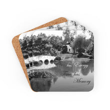 Load image into Gallery viewer, "Location Has Energy, Time Has Memory" Corkwood Coaster Set